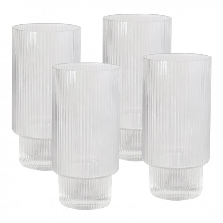 Printed Glasses - Oscar Ribbed Highball Glasses