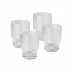 Printed Glasses - Linnea Ribbed Glass Tumbler
