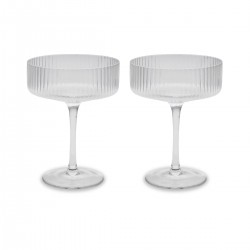 Printed Glasses - Hazel Ribbed Coupe Glasses