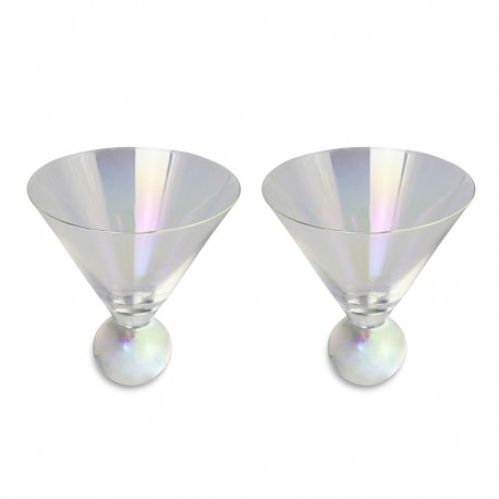 Printed Glasses, Cups & Tumblers - Aura Iridescent Martini Glasses