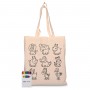 Toiletry Bags - Squiggle Calico bag + Crayon set