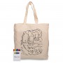 Toiletry Bags - Squiggle Calico bag + Crayon set
