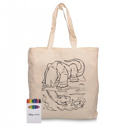 Toiletry Bags - Squiggle Calico bag + Crayon set