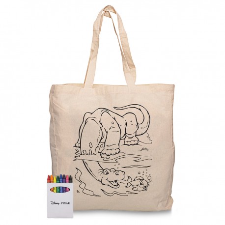 Toiletry Bags - Squiggle Calico bag + Crayon set