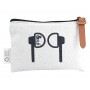 Calico Earphone Pouch 8.5cm x 13cm