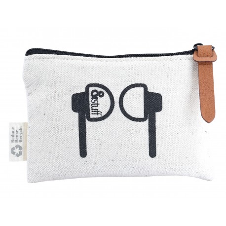 Tote & Calico Bags - Calico Earphone Pouch 8.5cm x 13cm
