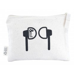 Tote & Calico Bags - Calico Earphone Pouch 12.5cm x 17cm
