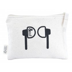 Calico Earphone Pouch 12.5cm x 17cm