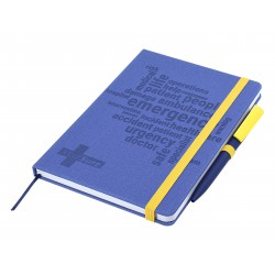 Promotional Journals & Noteboooks - Designa Deboss Linen Notebook A5 Sea