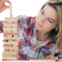 Executive Toys - Tumbling Tower Wood Block Stacking Game