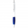 Plastic Promotional Pens - Nash Ballpoint Pen with White Barrel and Coloured Grip