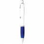 Plastic Promotional Pens - Nash Ballpoint Pen with White Barrel and Coloured Grip