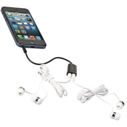 Portable Headphones - Sound Off Earbuds and Splitter