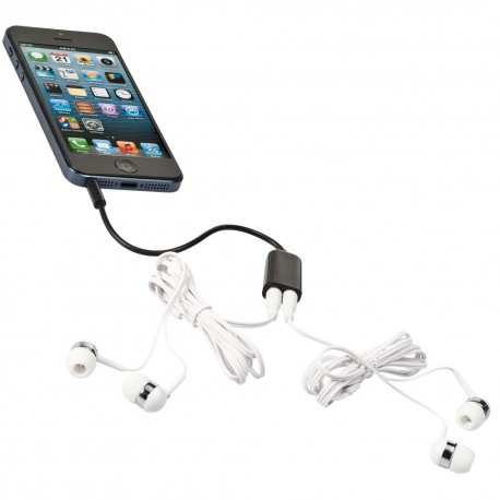 Portable Headphones - Sound Off Earbuds and Splitter