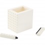 Business Desk Accessories - Office Block 3 in 1 Pen Pot