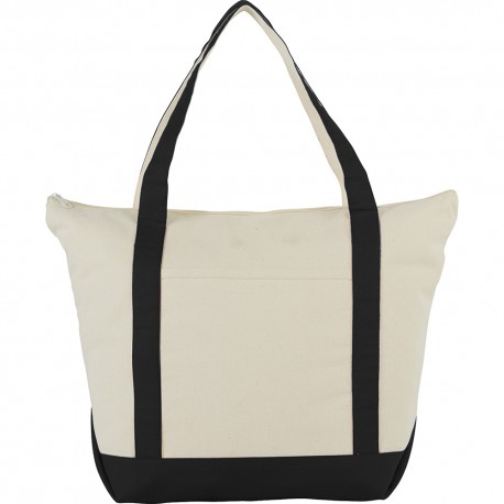 Non Woven Bags - 12 oz Zippered Cotton Tote