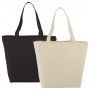 Non Woven Bags - 8 oz. Cotton Maine Zippered Tote