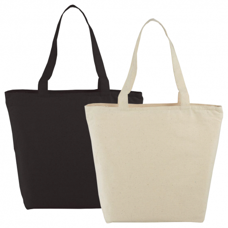 Non Woven Bags - 8 oz. Cotton Maine Zippered Tote