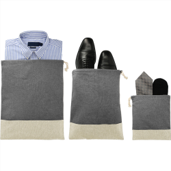 Travel Accessories - Split Recycled 3pc Travel Pouch Set