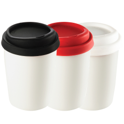 Coffee Mugs - Ceramic Mug 250ml with Silicone Lid