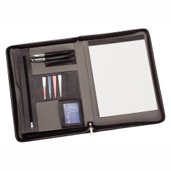 Non Leather Compendiums - Two Tone A4 Imitation Leather Zip Compendium