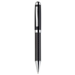 Metal Promotional Pens - Black Top Carbon Fibre Ballpoint Pen
