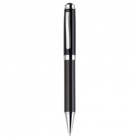 Metal Promotional Pens - Black Top Carbon Fibre Ballpoint Pen