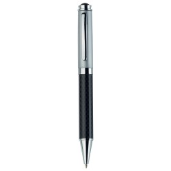 Metal Promotional Pens - Silver Top Carbon Fibre Ballpoint Pen