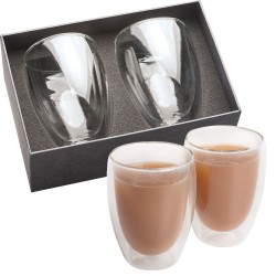 Name & Pin Badges - Glass Coffee & Tea Set 300ml