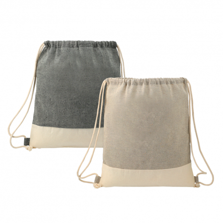 Duffle Bags & Sacks - Split Recycled Cotton Drawstring Bag