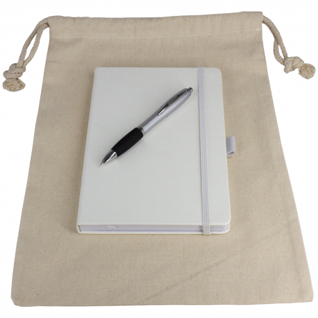 Gift Set - Drawstring Bag + JournalBook + Pen