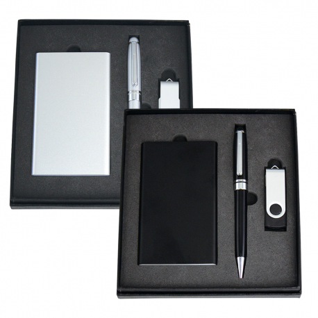 Business Gifts - Powerbank, USB (8GB) and Pen Giftset
