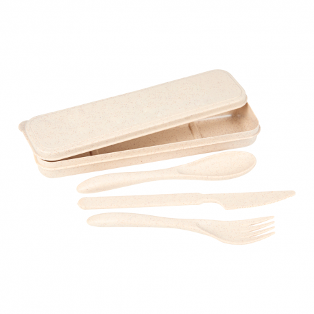 Bamboo Fiber Cutlery Set in Carry Case