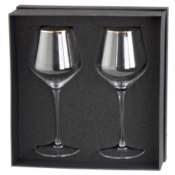 Name & Pin Badges - Gold Rim Wine Glass Set 400ml