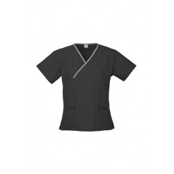 Hospitality - Ladies Contrast Crossover Scrubs Top