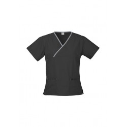 Ladies Contrast Crossover Scrubs Top