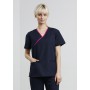 Hospitality - Ladies Contrast Crossover Scrubs Top
