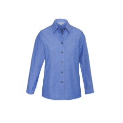 Ladies Wrinkle Free Chambray Long Sleeve Shirt