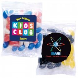 Promotional Jelly Beans - Corporate Colour Mini Jelly Beans in 50 Gram Cello Bag
