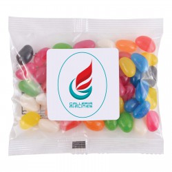 Promotional Jelly Beans - Assorted Colour Mini Jelly Beans in 50 Gram Cello Bag