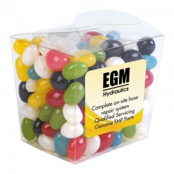 Promotional Jelly Beans - Assorted Colour Mini Jelly Beans in Clear Mini Noodle Box
