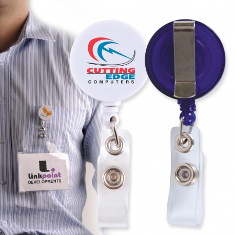 Custom Printed Lanyards - Corfu Retractable Name Badge Holder