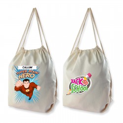 Cotton & Calico Tote Bags - Calico Drawstring Library Backpack