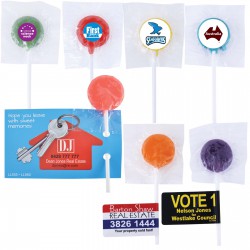 Promotional Lollies - Assorted Colour Lollipops