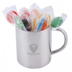 Assorted Colour Lollipops in Java Mug