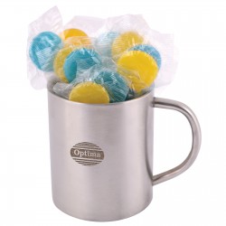 Promotional Lollies - Corporate Colour Lollipops in Java Mug