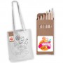 Tote & Calico Bags - Colouring Long Handle Cotton Bag & Pencils