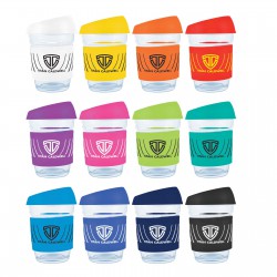 Reusable Coffee Cups - Glass - Vienna Coffee Cup / Silicone Lid 320ml