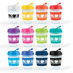 Reusable Coffee Cups - Glass - Vienna Coffee Cup / Flip Lid 320ml