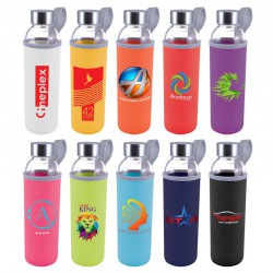 Drink Bottles - Glass - 550ml Capri Glass Bottle / Neoprene Sleeve